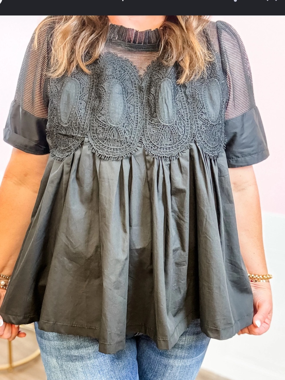 Midnight Lace Muse Top - Black
